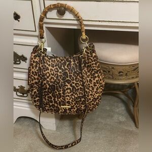 Leopard Print Women's Bag with Crossbody Strap